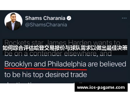 如何综合评估哈登交易报价与球队需求以做出最佳决策
