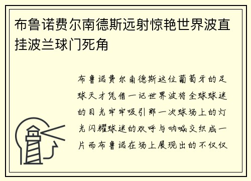 布鲁诺费尔南德斯远射惊艳世界波直挂波兰球门死角